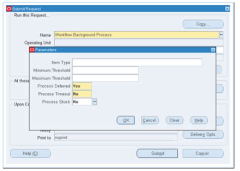Oracle order management workflow background process setup