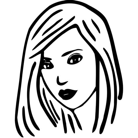 Little Girl Face Clip Art Black And White