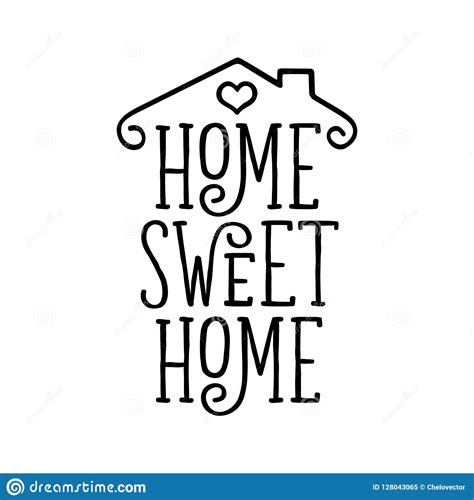 Home Sweet Home Typography Poster Vector Vintage Illustration Stock