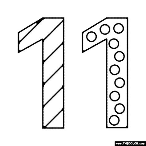 Number Eleven Coloring Pages