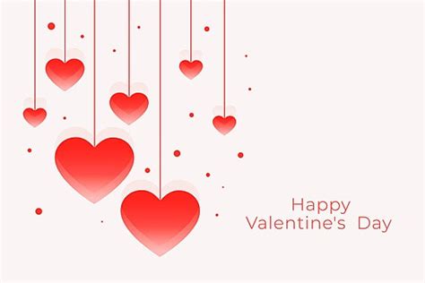 Hanging Neon Love Hearts Valentine Day Banner Design Template Download