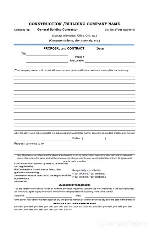 Pest control contract service agreements free shipping | 1100 x 1100. Free Construction Proposal Template - construction ...