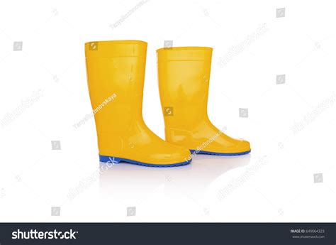 Yellow Rubber Boots Isolated On White Stock Photo 649064323 Shutterstock