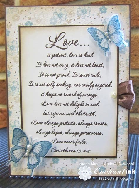 Floral christian wedding cards for a spring wedding. Love is … | Wedding card verses, Wedding cards handmade, Wedding shower cards