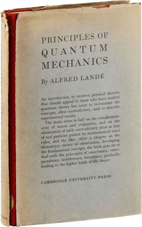 Principles Of Quantum Mechanics Alfred LandÉ First Edition