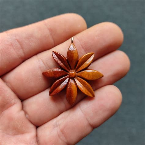 Flower Necklace-wooden Necklace-hand Carved-eco Friendly-wood Carving