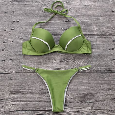 Buy 2018 Green Bikini Swimwear Sexy Swimsuit Women