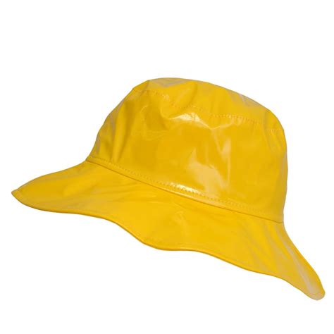 Toutacoo Wide Brimmed Vinyl Rain Hat Yellow Clothing