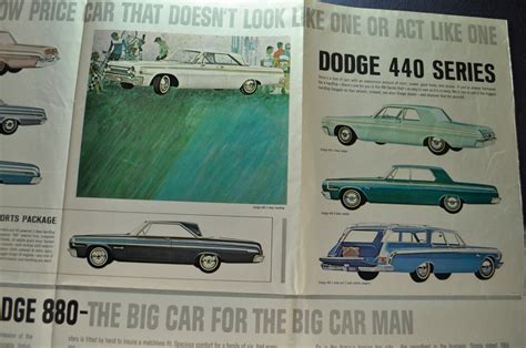 1964 Dodge Brochure Folder Dart Polara 440 330 Custom 880 Wagon Nice