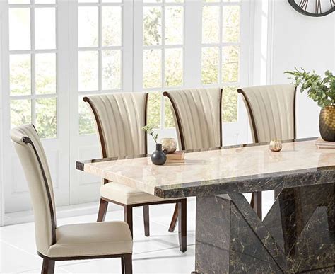 Choose the dining room table design that defines your family's style and character. Tenore 180cm Marble Effect Dining Table with Alpine Chairs ...
