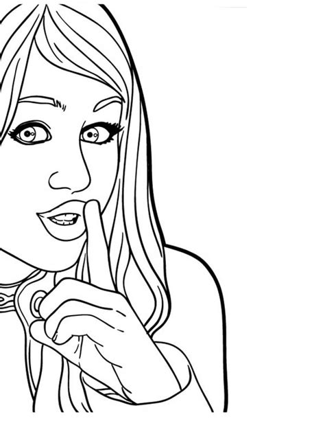 Print and color by hand. Miley Tell You Her Secret in Hannah Montana Coloring Page ...