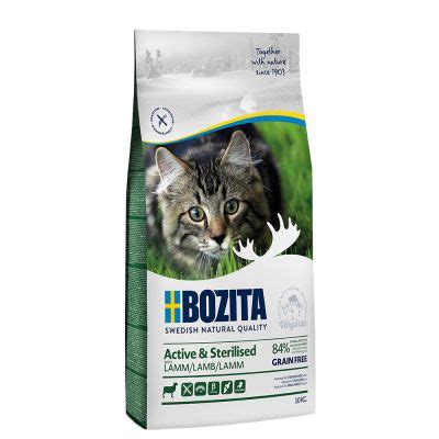 This cat food has included a balanced number of calories and minerals that are required for a healthier cat body. Bozita Grain Free Active & Sterilised Dry Cat Food - Lamb ...