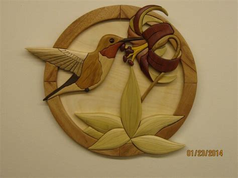 Hummingbird Wood Carved Wall Decor Intarsia Art By By Rakowoods