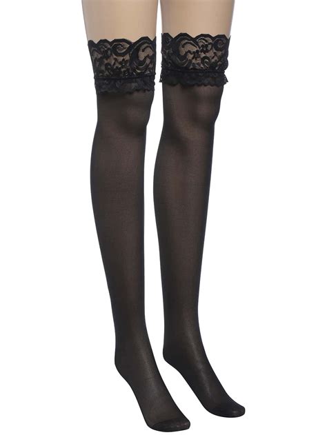 Black Lace Top Thigh High Stockings Nightclubs Pantyhose