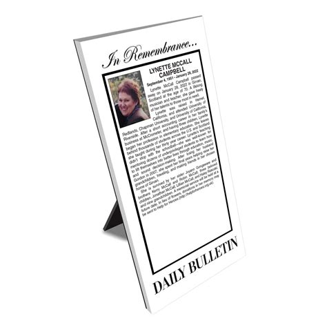 Daily Bulletin Keepsake Obituary Plaque | Shop the The Orange County