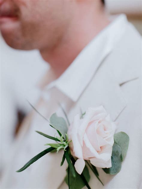 Pale Pink Rose Boutonniere Wedding Flowers Boutonnieres Rose