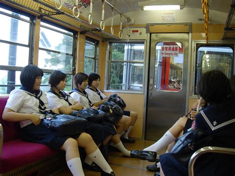 Schoolgirls On Hakone Train Alison Crowe Flickr