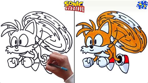 How To Draw Tails Flying From Sonic Youtube