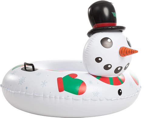 Joyin 47” Inflatable Flamingo Snow Tube Heavy Duty Snow Tube For Sledding Great Inflatable Snow