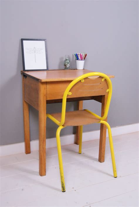 Buy kids' table & chairs online! Children's Vintage Single Wooden School Desk with Lift Up ...