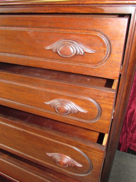 The mirror is 24 in tall itself. Lot Detail - GORGEOUS ANTIQUE TALL BOY DRESSER WITH HAND ...