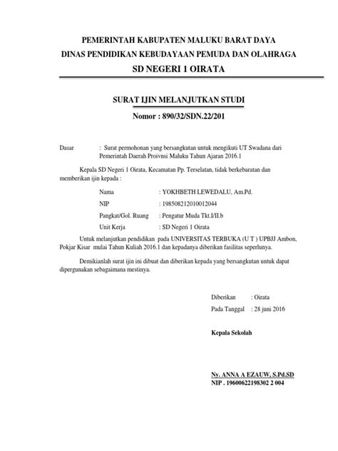 Contoh surat izin keramaian pesta pernikahan. Surat Izin Melanjutkan Pendidikan Dari Kepala Sekolah ...