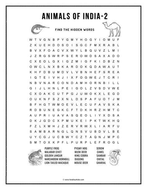 Word Search All About India 1 For All Our Kids