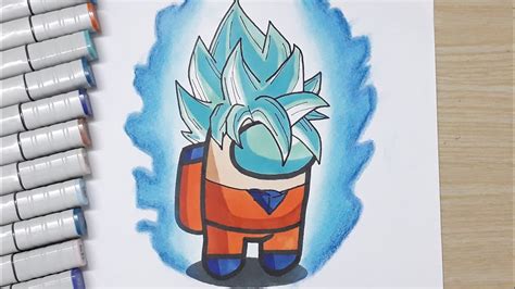Drawing Goku And Among Us Fusion Goku Among Us Youtube