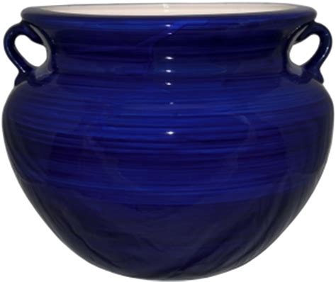 Decorate your kitchen in cobalt blue and clean white to convey a cottage feel. Mexican Talavera Large Round Planter - Cobalt Blue