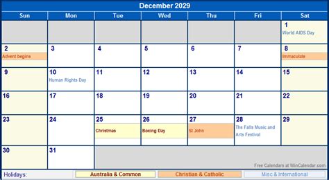 Download Printable December 2029 Calendars