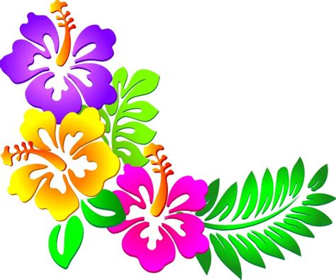 Hawaiian Flower Clip Art Flower Bright Hawaiian Clipart Wikiclipart