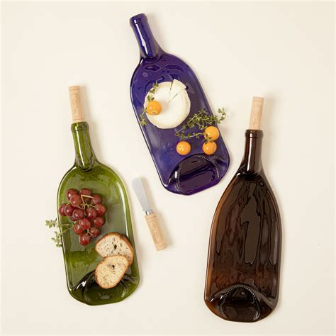 Recycled Wine Bottle Platter With Spreader Wine And Cheese Platter