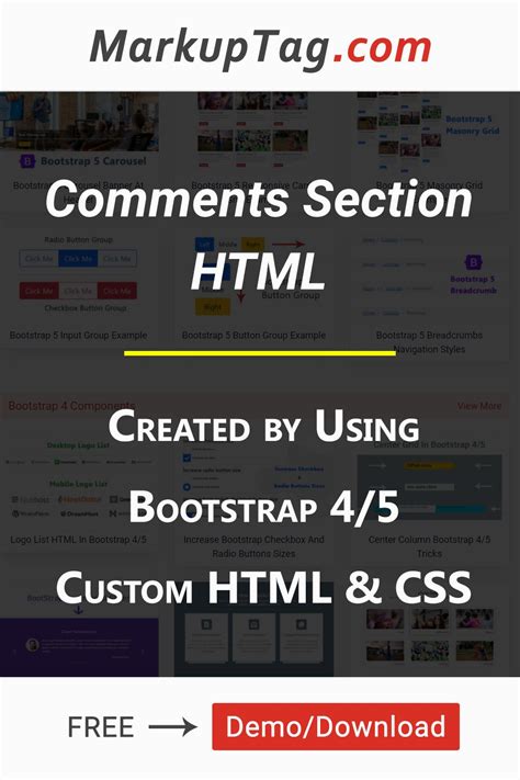Comments Section Design And Template Examples That Are Created By Using Bootstrap And Custom