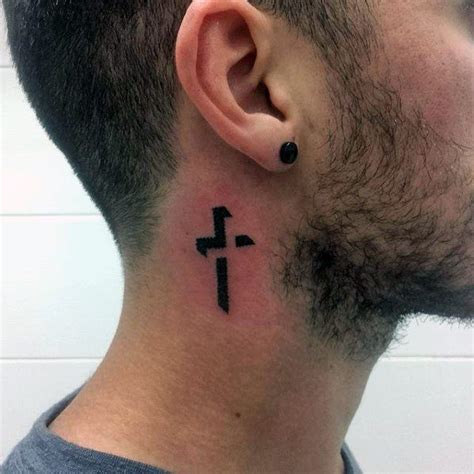 Cross Tattoo On Back Of Neck Men Viraltattoo