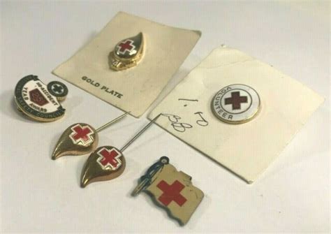 Vintage Sterling Silver Gold Tone American National Red Cross Nurse Pin