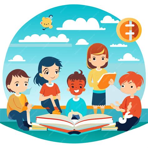 Premium Vector Kids Learning Vector Illustration