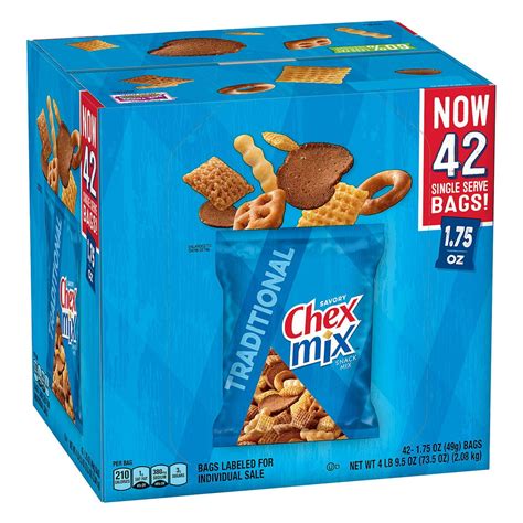 Chex Mix Traditional Snack Mix 42 Bags 175 Oz