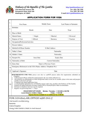 Fillable Online Application Form Passport Visas Express Fax Email