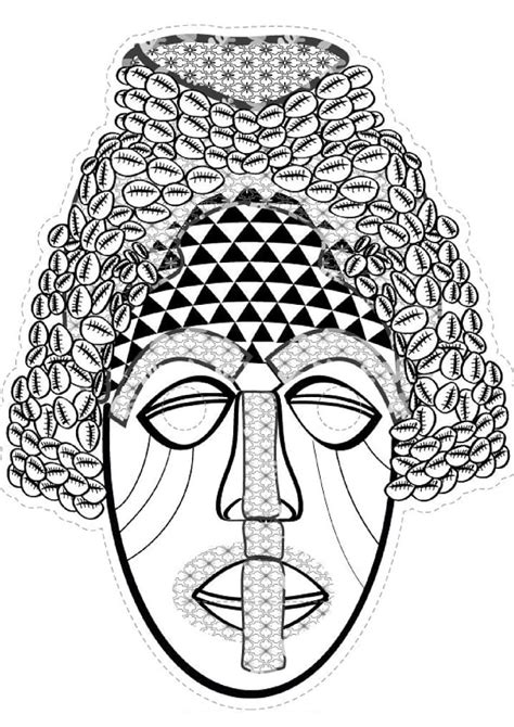 Desenhos de Máscara Africana 21 para Colorir e Imprimir ColorirOnline Com