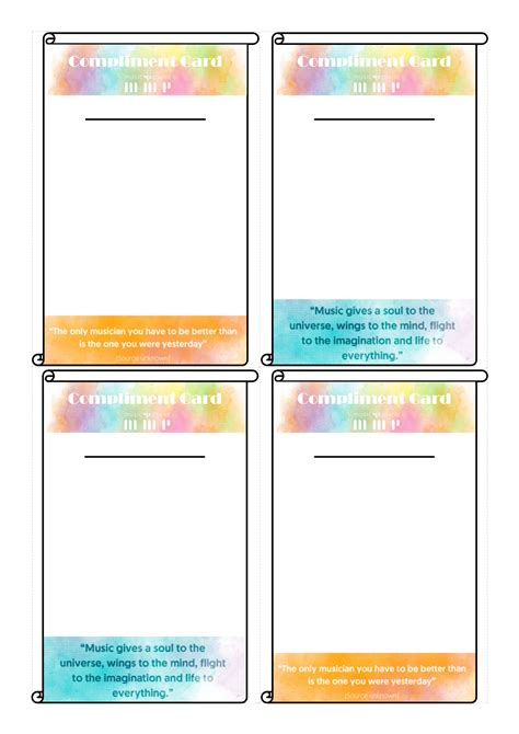 I love to give compliments and it's always wonderful (and sometimes humbling) to get one from someone. Music, Me, Piano Compliment Cards - Music, Me, Piano