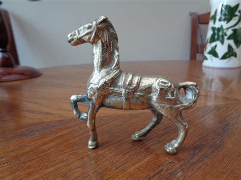 Horse Figurine Small Brass Horse Figurine Etsy