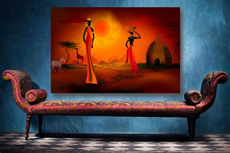 African Art Canvas Wall Art Large Framed Africa Print Home Etsy Uk