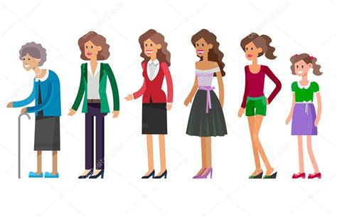 Generations Woman All Age Categories Stock Vector Image By ©merfin