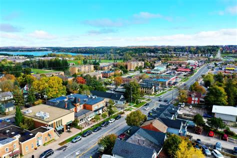 Aerial View Of Orangeville Ontario Canada Downtown Editorial Image