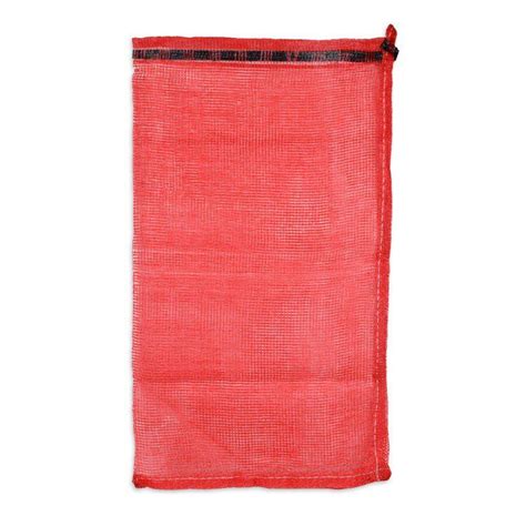 15 X 25 Mesh Polypropylene Bags Red Mesh Drawstring Bags