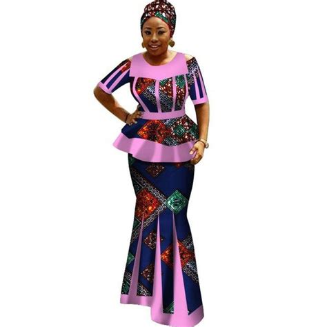 Africa Bazin Riche Dresses For Women 2pc Women Long Sleeve Tops Long