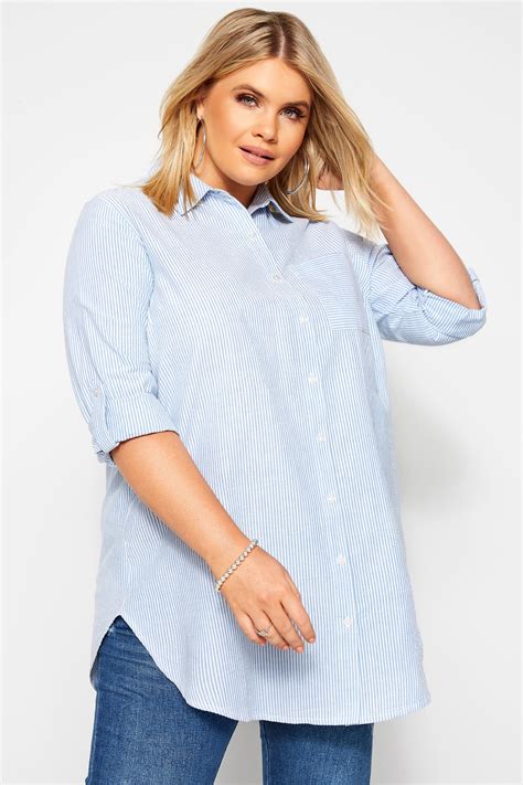 We've preselected our recommendations for this fabric. Blue Pinstripe Shirt | Yours Clothing