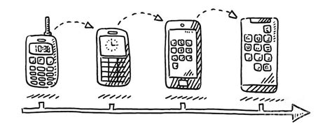 Evolution Of Mobile Phones Drawing Drawing By Frank Ramspott Pixels