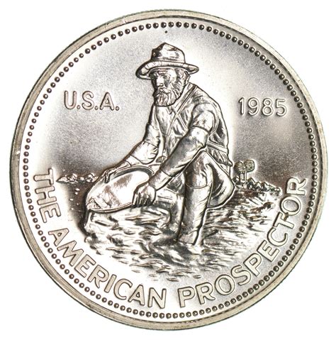 What's the price of an ounce of gold today. ENGELHARD - 1985 Prospector 1 Oz. Silver Round - .999 Silver - One Troy Ounce | Property Room