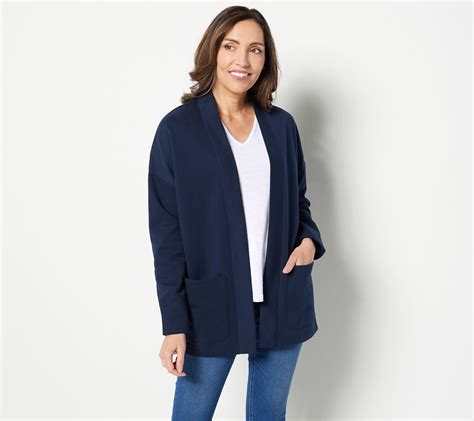 Encore By Idina Menzel Open Front Lightweight Fleece Cardigan